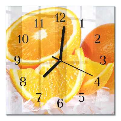 Quadratische wanduhr Orangen