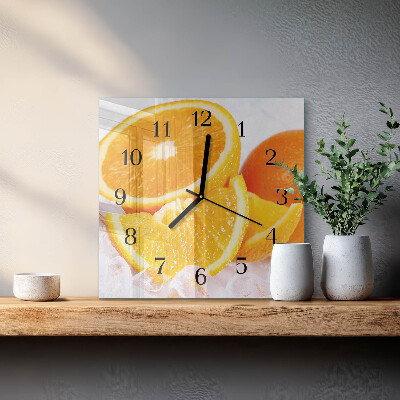 Quadratische wanduhr Orangen