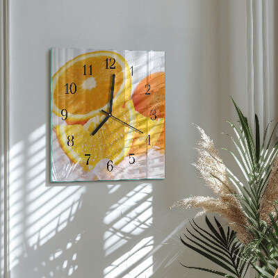 Quadratische wanduhr Orangen