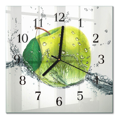 Wanduhr mit motiv quadratisch Apfel