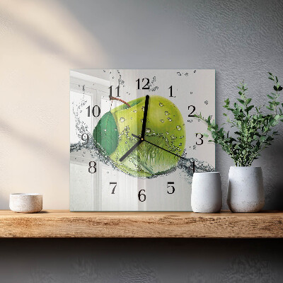Wanduhr mit motiv quadratisch Apfel