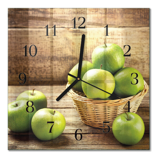 Quadratische wanduhr Apfel