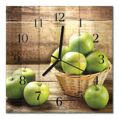 Quadratische wanduhr Apfel