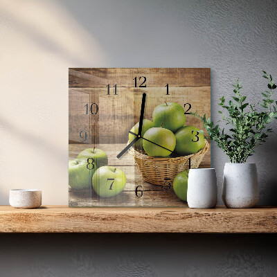 Quadratische wanduhr Apfel