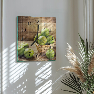 Quadratische wanduhr Apfel