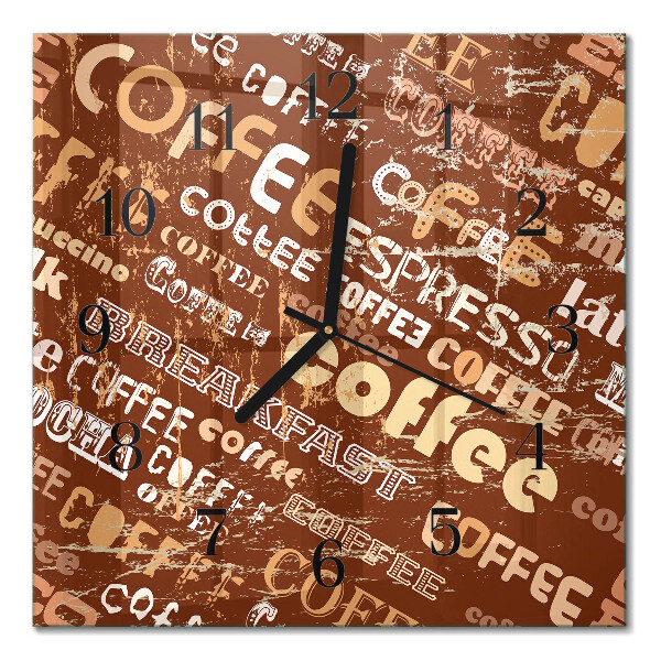Quadratische wanduhr modern Kaffee