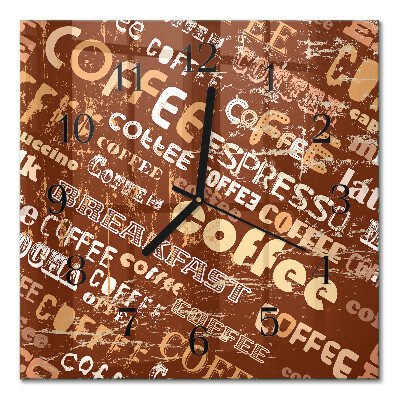 Quadratische wanduhr modern Kaffee