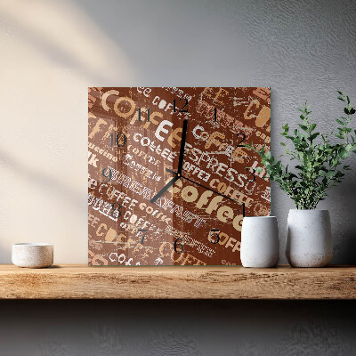 Quadratische wanduhr modern Kaffee
