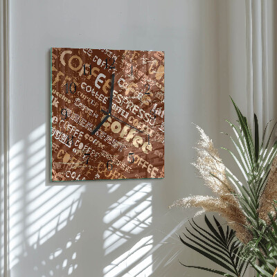 Quadratische wanduhr modern Kaffee