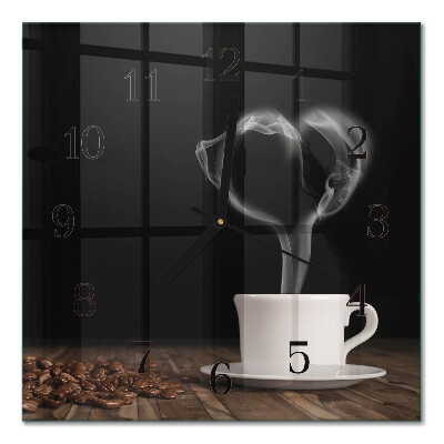 Moderne wanduhr quadratisch Kaffee