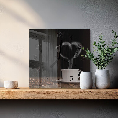 Moderne wanduhr quadratisch Kaffee