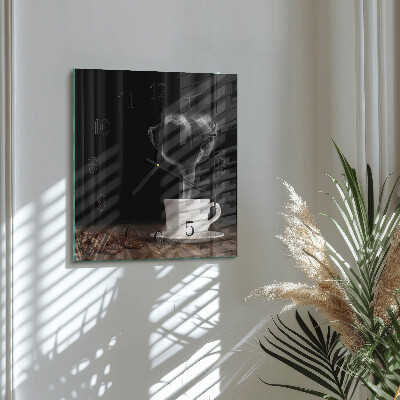 Moderne wanduhr quadratisch Kaffee
