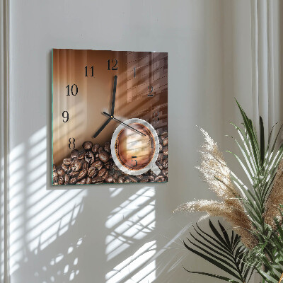 Quadratische wanduhr modern Kaffee