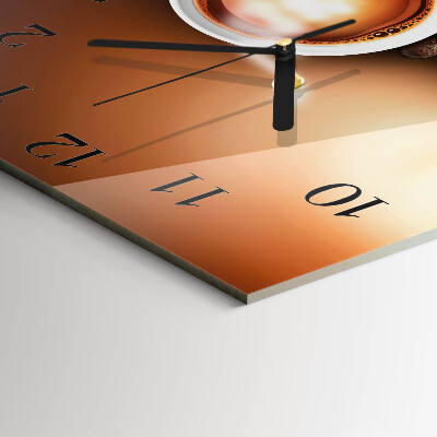Quadratische wanduhr modern Kaffee