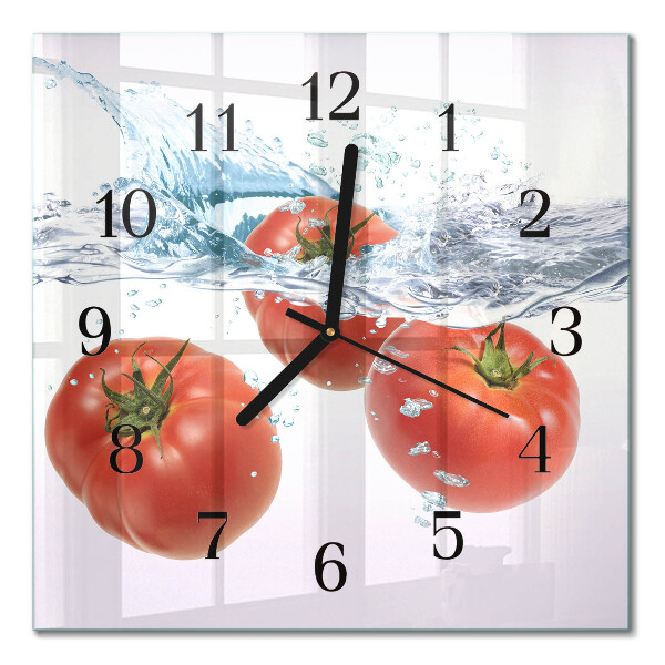 Glasuhr quadratisch Tomaten