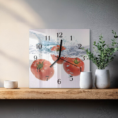 Glasuhr quadratisch Tomaten