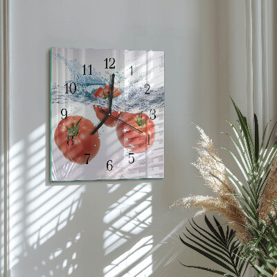 Glasuhr quadratisch Tomaten