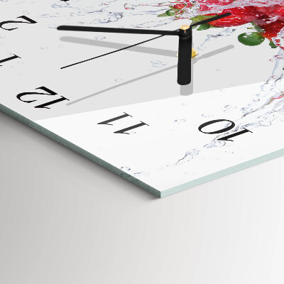 Moderne wanduhr quadratisch Erdbeere