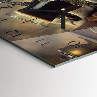 Quadratische wanduhr Kaffee