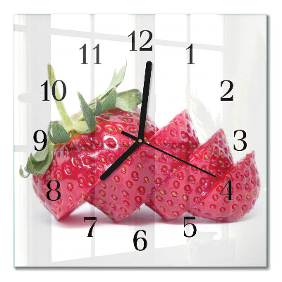 Moderne wanduhr quadratisch Erdbeere