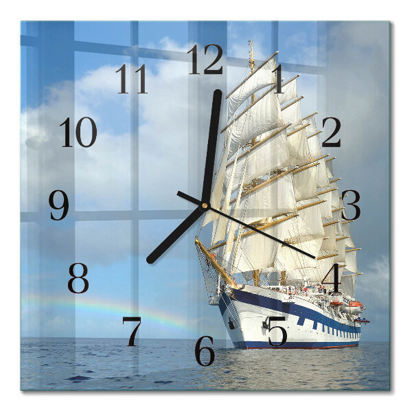 Wanduhr mit motiv quadratisch Schiff