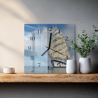Wanduhr mit motiv quadratisch Schiff