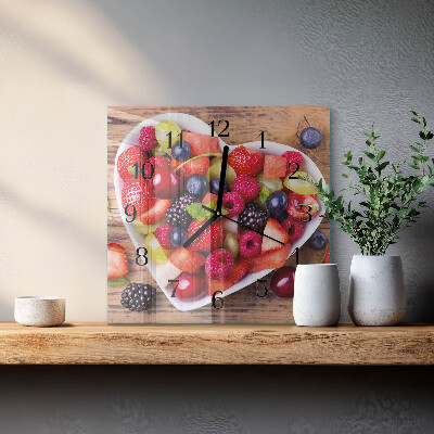 Quadratische wanduhr modern Obst