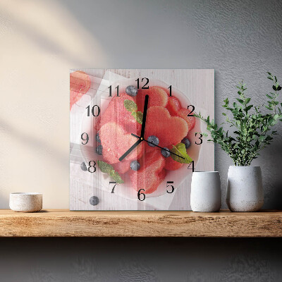 Moderne wanduhr quadratisch Wassermelonenherz
