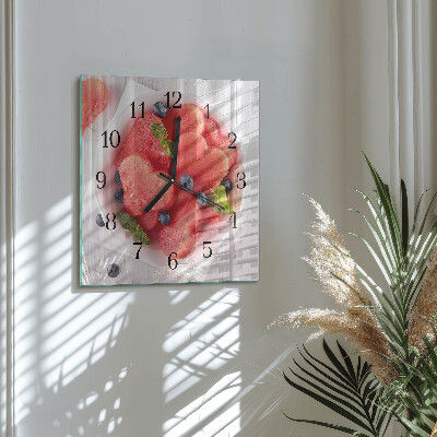 Moderne wanduhr quadratisch Wassermelonenherz