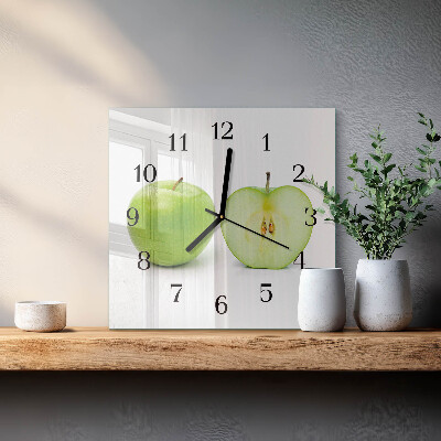 Wanduhr mit motiv quadratisch Apfel