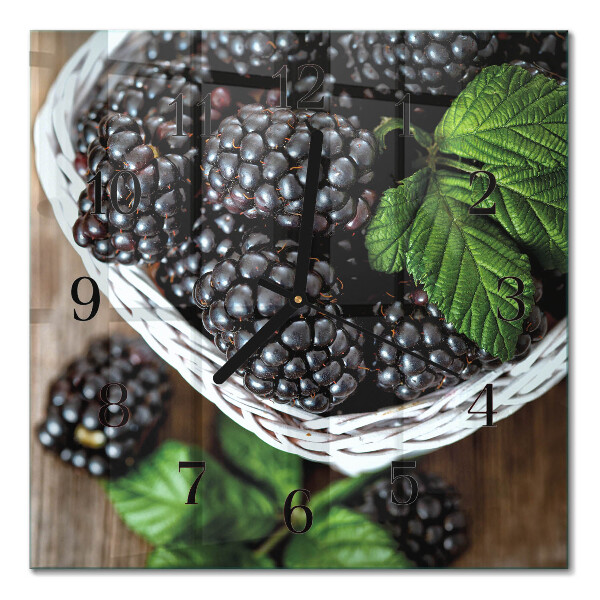 Quadratische wanduhr modern Brombeeren
