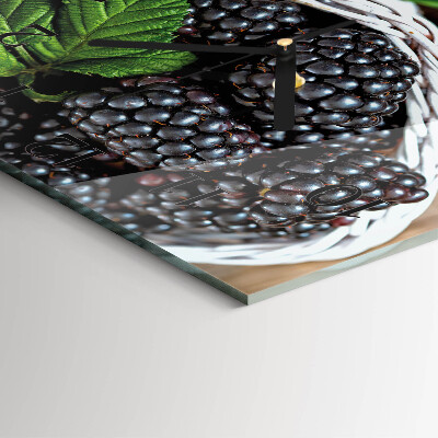Quadratische wanduhr modern Brombeeren