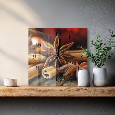 Quadratische wanduhr Anis-Zimt