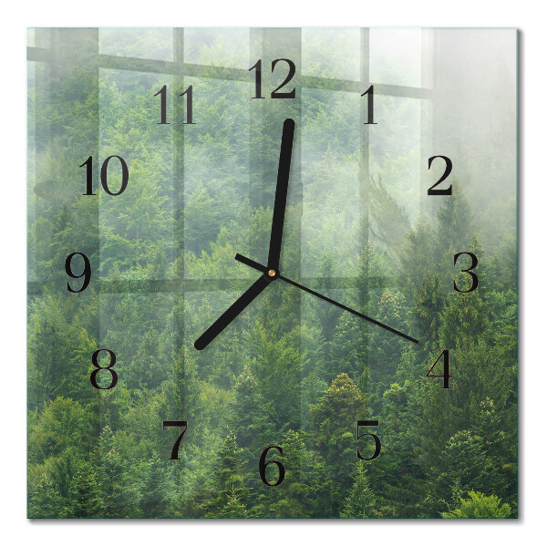 Quadratische wanduhr modern Nebelwald