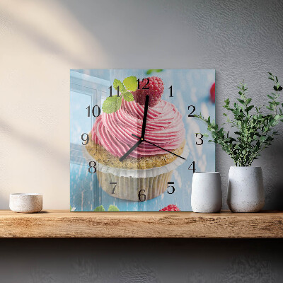 Glasuhr quadratisch Himbeermuffin