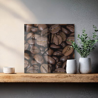 Quadratische wanduhr Kaffee