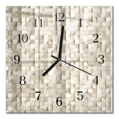 Wanduhr mit motiv quadratisch Holzmosaik