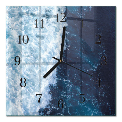 Quadratische wanduhr Meereswellen