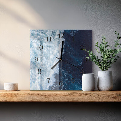 Quadratische wanduhr Meereswellen