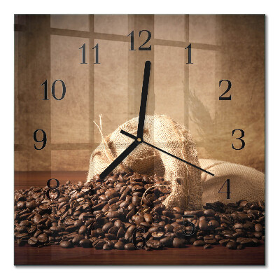Wanduhr mit motiv quadratisch Kaffee