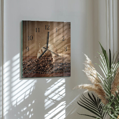 Wanduhr mit motiv quadratisch Kaffee