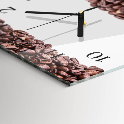 Quadratische wanduhr modern Kaffeebohnen