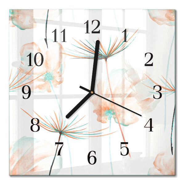 Quadratische wanduhr modern Löwenzahn