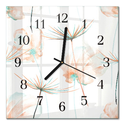 Quadratische wanduhr modern Löwenzahn