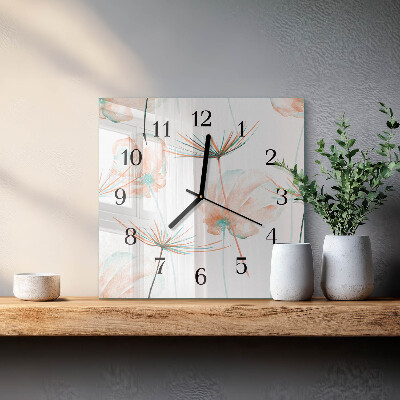 Quadratische wanduhr modern Löwenzahn