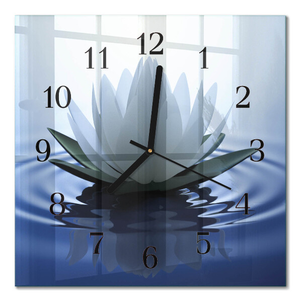 Quadratische wanduhr modern Seerose