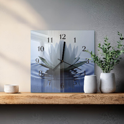 Quadratische wanduhr modern Seerose