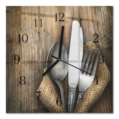 Quadratische wanduhr modern Besteck
