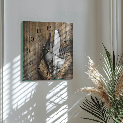 Quadratische wanduhr modern Besteck