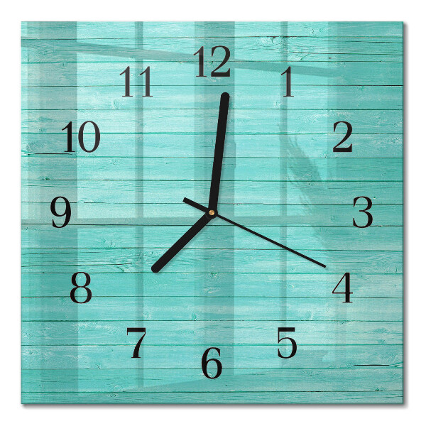 Quadratische wanduhr Grüne Bretter